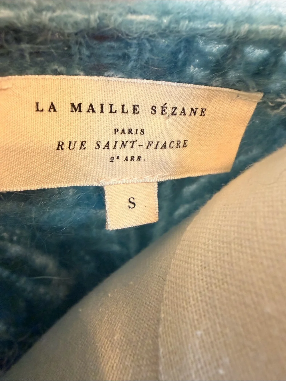 Le Maille Sézane Alma cardigan in a peacock blue mohair and wool blend size S - Picture 7 of 8